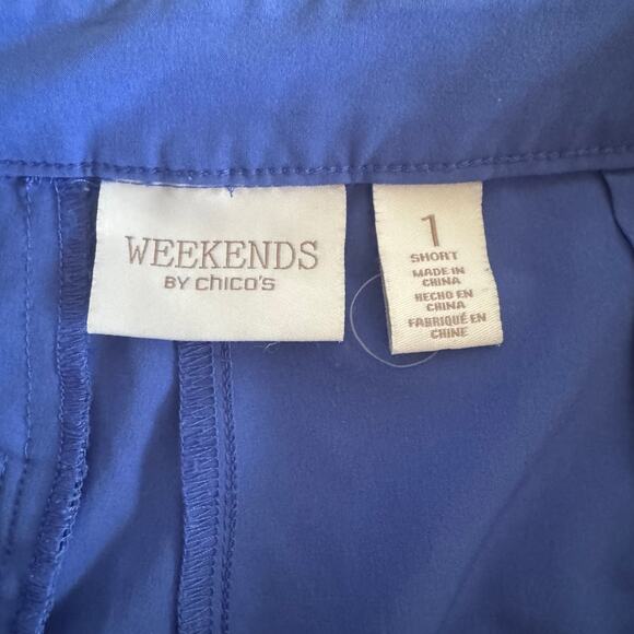 Weekends by Chico’s Bermuda Shorts Blue Size 1 or M/8 Tee Golf Athletic Stretchy - Picture 8 of 12